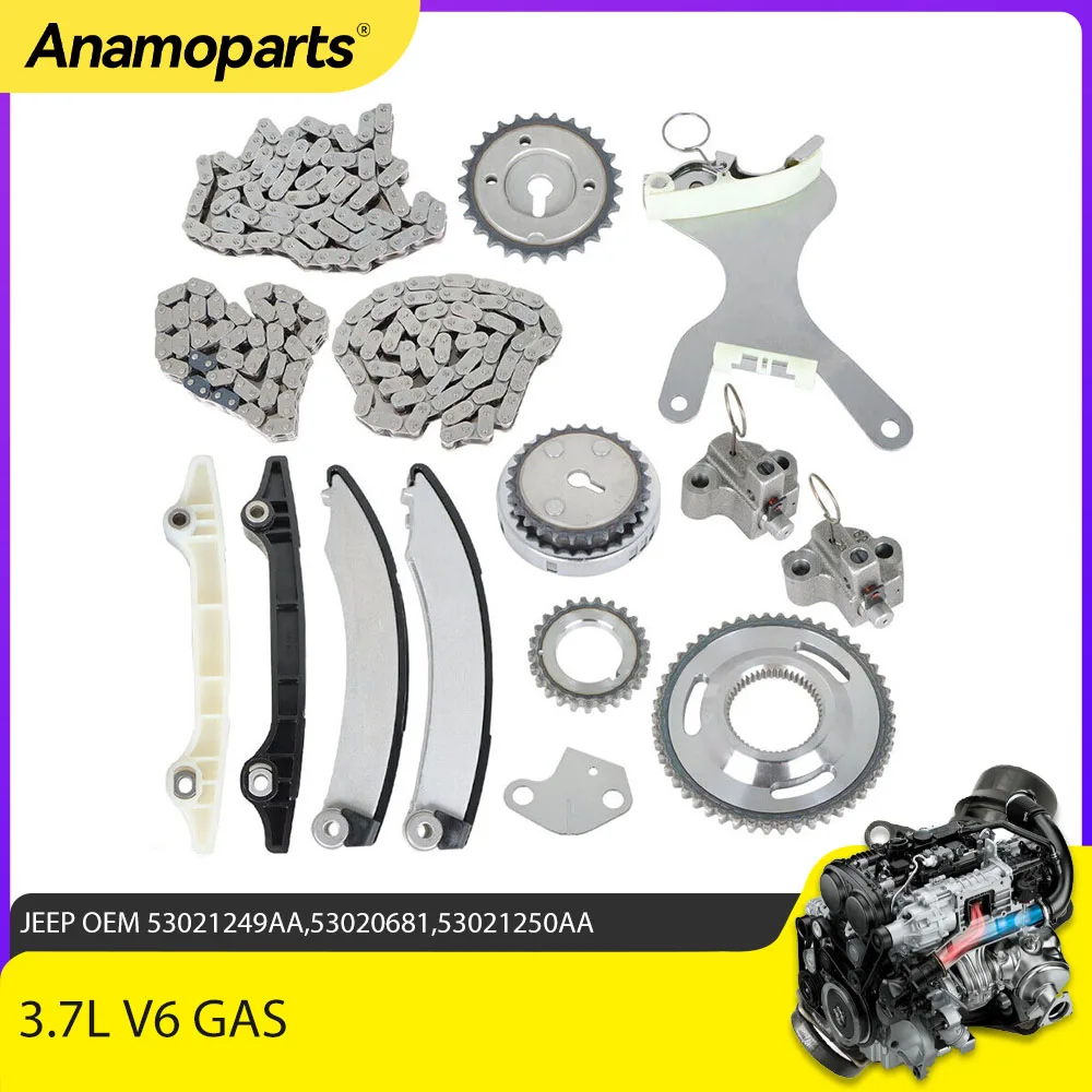 

Timing Chain Kit fit 3.7 L V6 GAS SOHC Naturally Aspirated For Jeep Liberty Dodge Dakota Ram1500 Grand Cherokee 3.7L 2004-2013