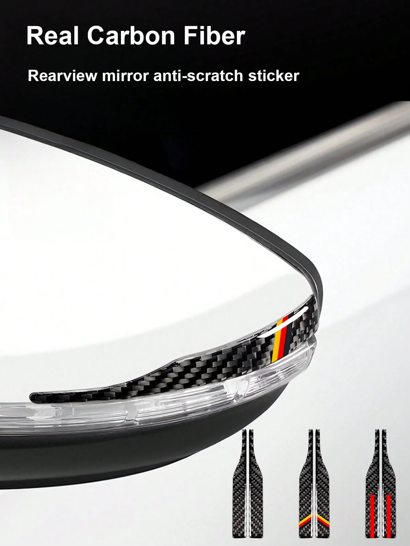 2Pcs Carbon Fiber Side Mirror Protector Decal, Genuine Carbon Fiber Woven Texture, Scratch/Impact-Resistant, Universal for Rearv