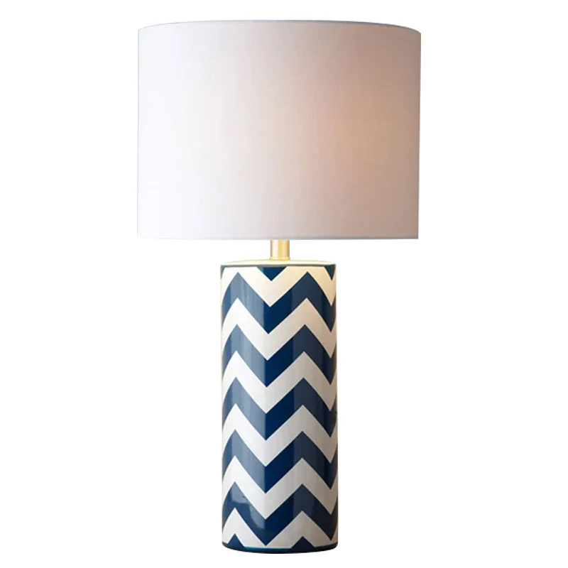 TLL Table Lamp Creative Personality Mediterranean Blue Bedside  Ceramic