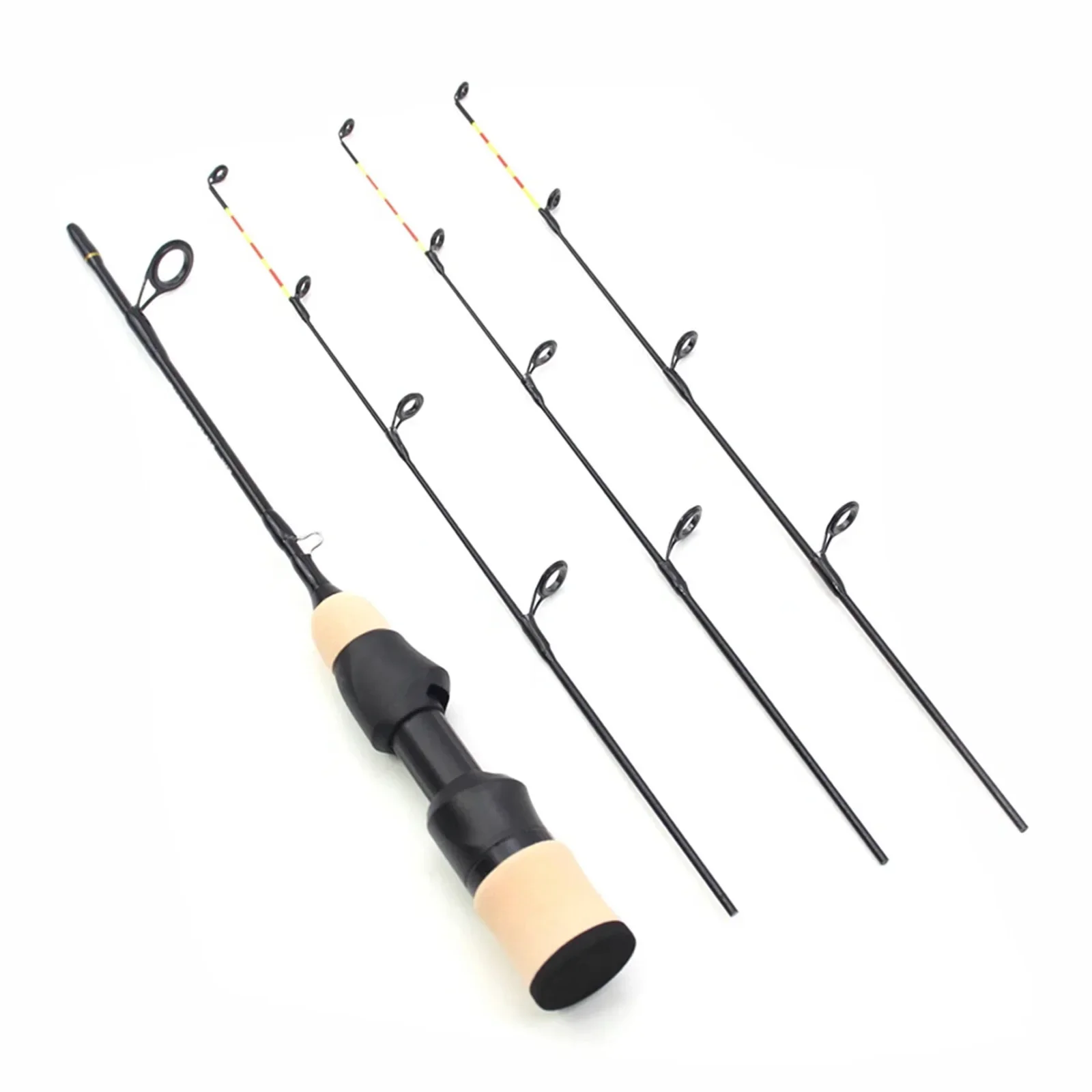 2 Sections Ultra Short Light Portable 55cm Winter Ice Fishing Rods 3 Tips Spinning Rod Carbon Fiber Ice Pole Carp Fish Rods