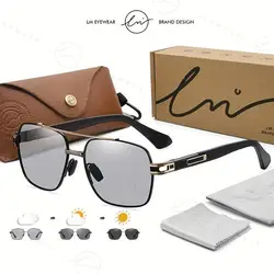 LM Brand Square Photochromic Sunglasses For Men Polarized Women Sun Glasses Chameleon Anti-glare Driving Oculos zonnebril heren
