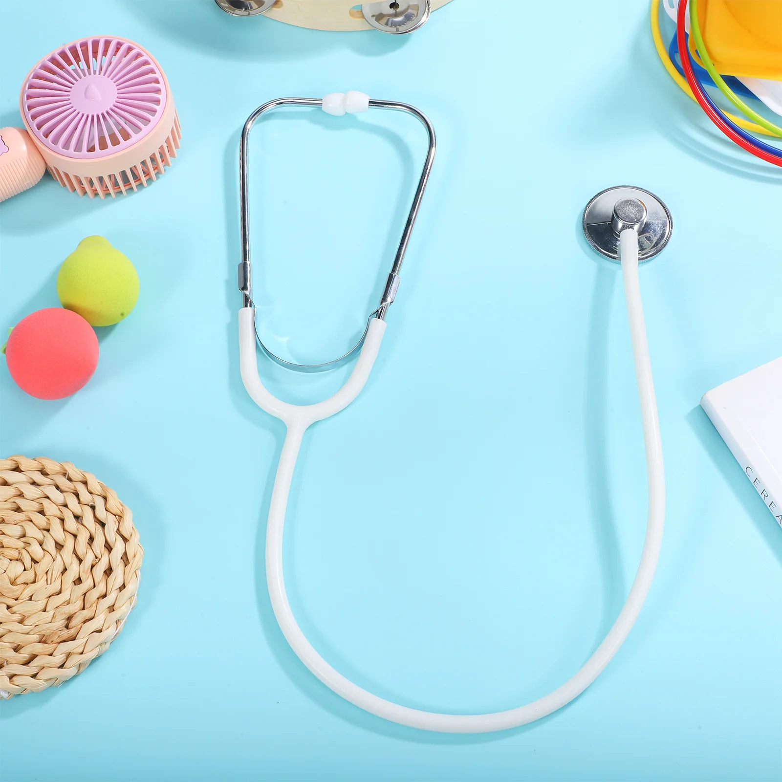 Simulación de estetoscopio realista para niños, juego de simulación, accesorios de juego de rol médico para juegos creativos, actividades temáticas de fiesta de cumpleaños