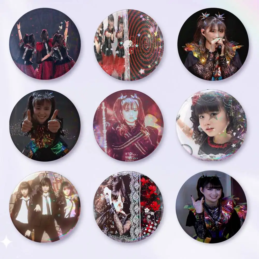 A-B-Babymetal Snap-in Pins Cartoon Character Round Creative Brooches For Backpack Accessories Jewelry Gifts