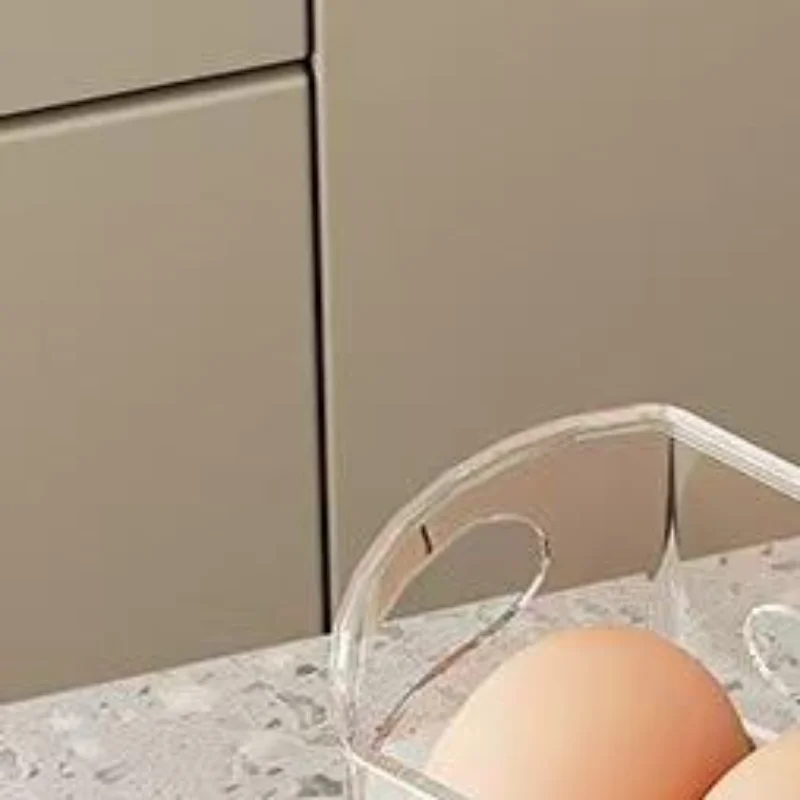 Bilayer Fridge Egg Storage Box Ladder Style Automatic Rolling Egg Holder Rack Dustproof Dispenser Stackable Egg Organizer