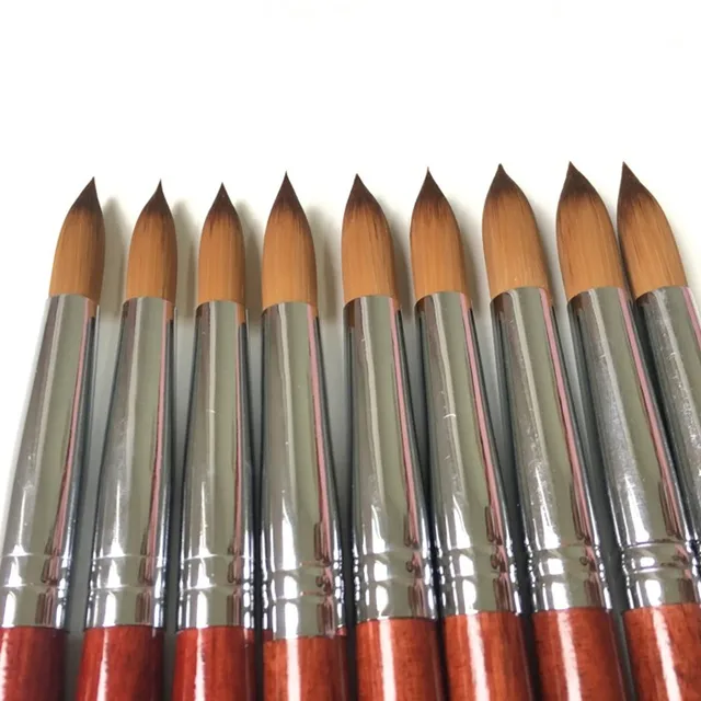 1PC Kolinsky włosów drewna akrylowe paznokci pędzelek artystyczny średnica 10 #12 #14 #16 #18 #20 #22 #24 żel UV rzeźba długopis płyn, proszek narzędzia do Manicure