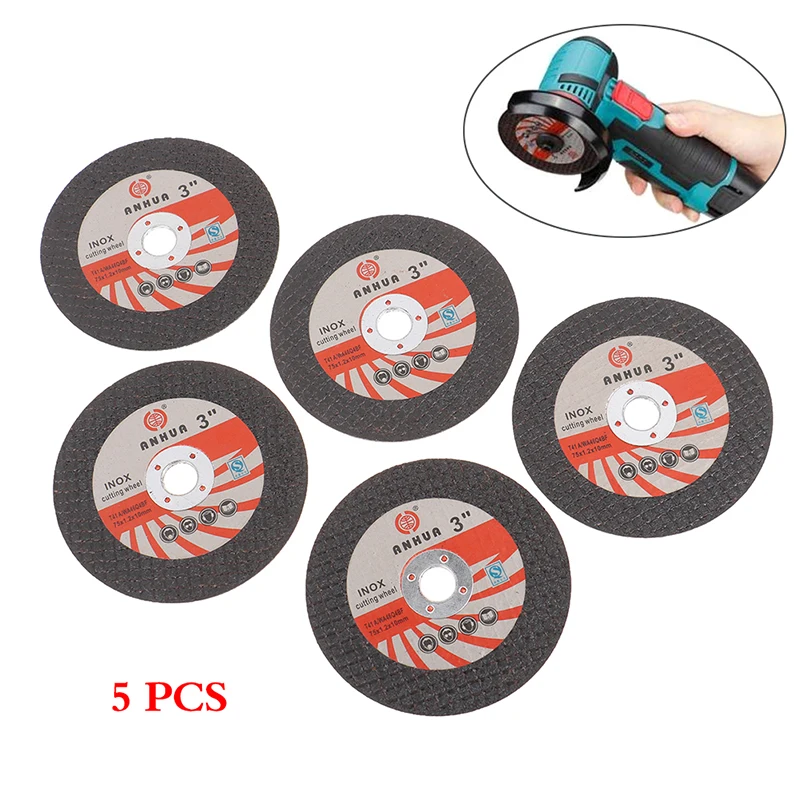 5pcs 3 Inch Metal Cutting Disc Blade Grinding Sanding Cut Off Circle Wheels Saw Blades Disc Electric Angle Grinder Accessories