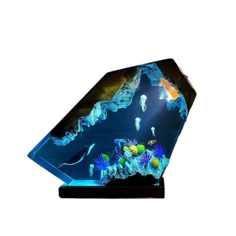 Mother's Day Resin Gifts: Handmade Whale and Jellyfish Resin Lights, Unique Epoxy Ocean
