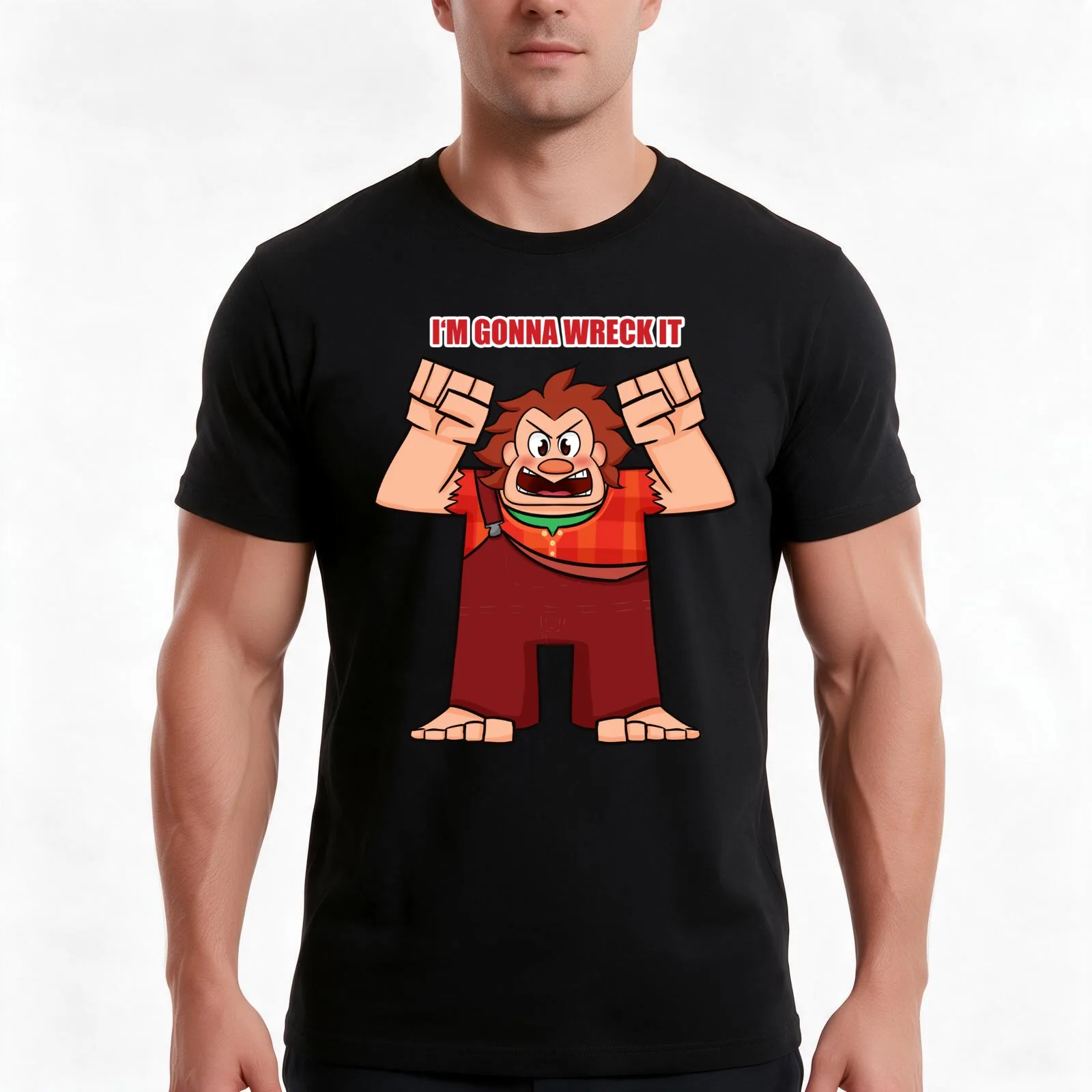 I'M GONNA WRECK IT T-Shirt, Summer Casual Cotton Tee, Oversized Streetwear Tops, Vintage Graphic Print, Loose Fit Short Sleeve