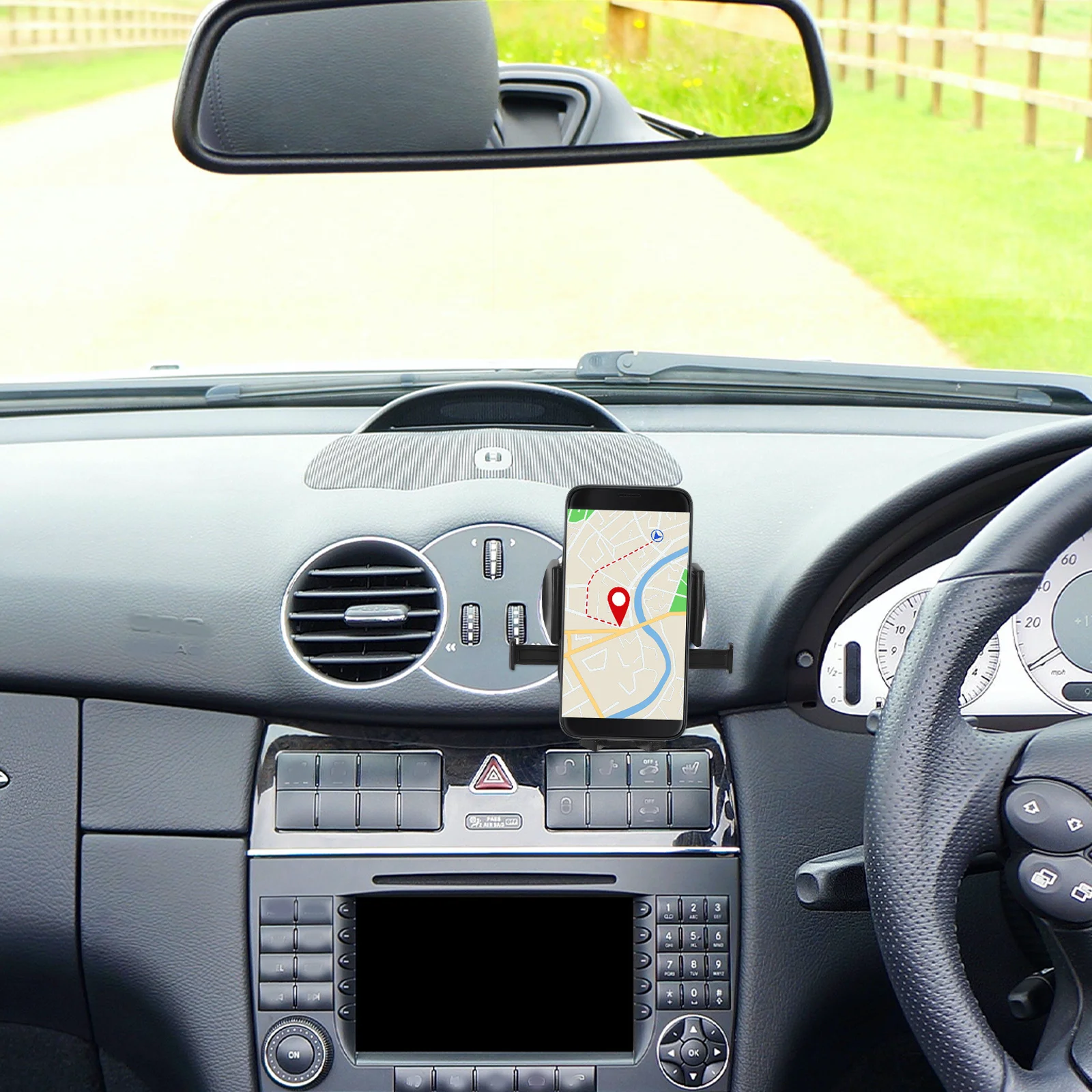 

Car Mount Air Outlet Holder For Mobile Cell Stand Mount Phone Support Clamp Phone Support Black