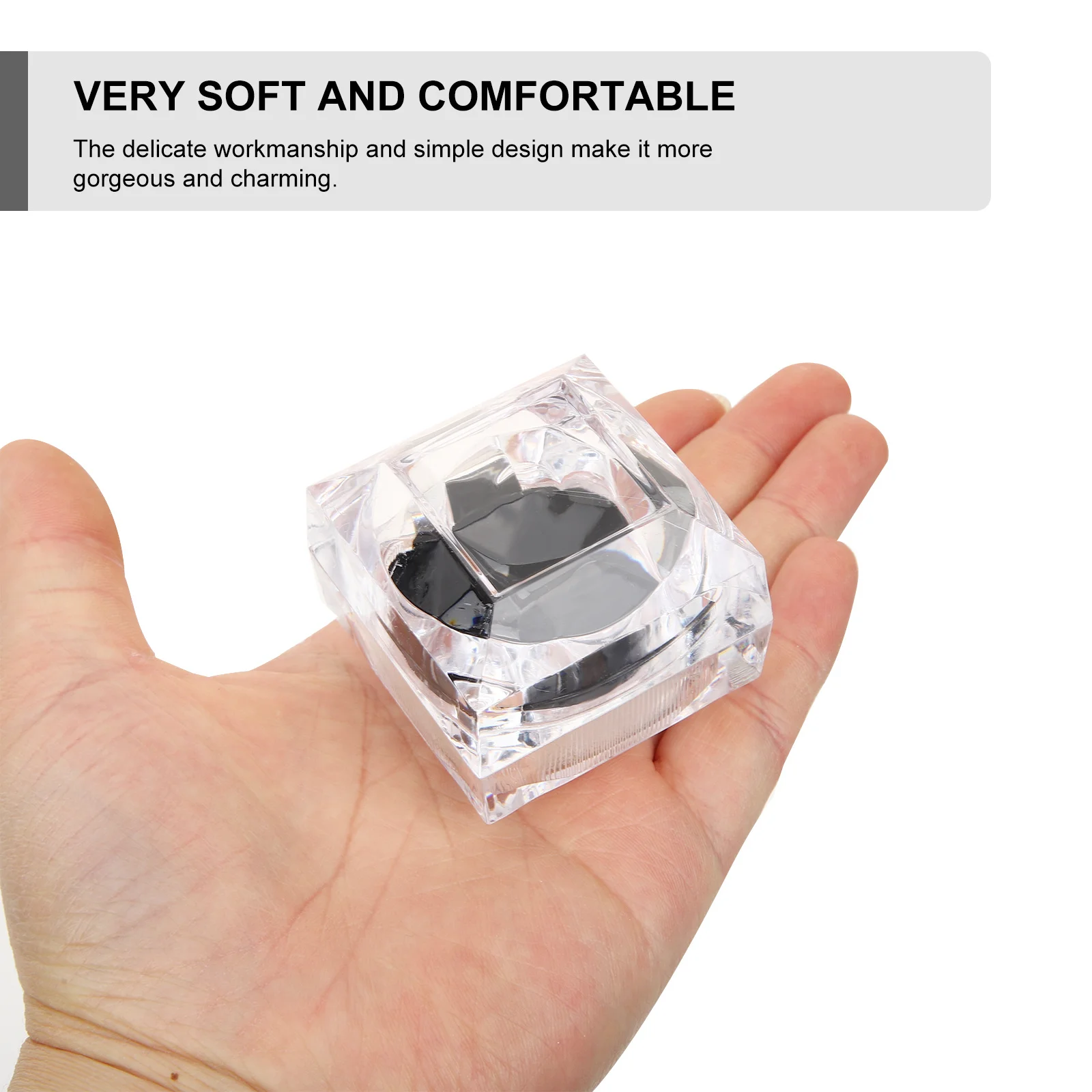 

4pcs Ear Storage Box Transparent Wedding Ring Boxes Engagement Ring Holder Jewelry Gift Box For Her Bridal Shower Fiance Gifts