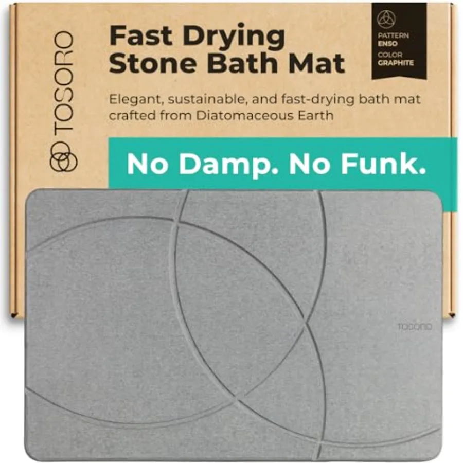 

Stone Bath Mat Diatomaceous Earth Shower Mat Non-Slip Super Absorbent Diatomite Stone Bath Mats for Bathroom Floor Quick Drying