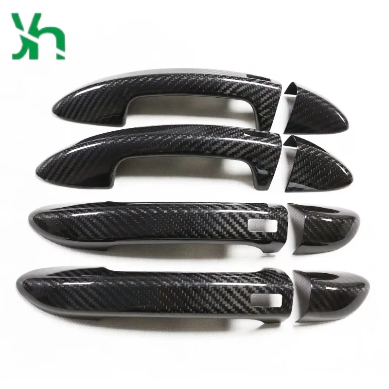 مناسبة لسيارة Volkswagen CC Maiteng للديكور الخارجي من ألياف الكربون الحقيقية غطاء مقبض الباب من ألياف الكربون الجافة #3
