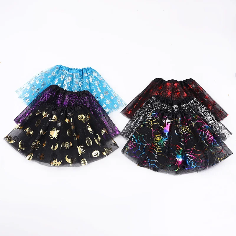 New Children\'s Yarn Skirt Halloween Spider Web Yarn Tutu Skirt Children\'s Skirt Princess Skirt Children\'s Ballet Skirt