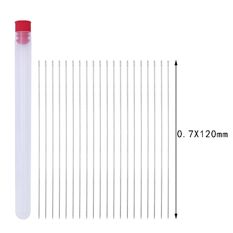 20 pezzi varie lunghezze di aghi per perline in metallo allungati per strumenti per la creazione di gioielli strumento per infilare il cavo
