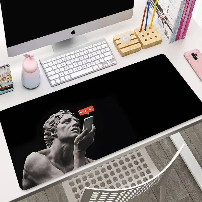 Artistic aesthetic plaster Large XXL Mouse Pad Rubber Locking Edge Soft Mouse Accessories Laptop PC Mice Pad for Office Desk Pad