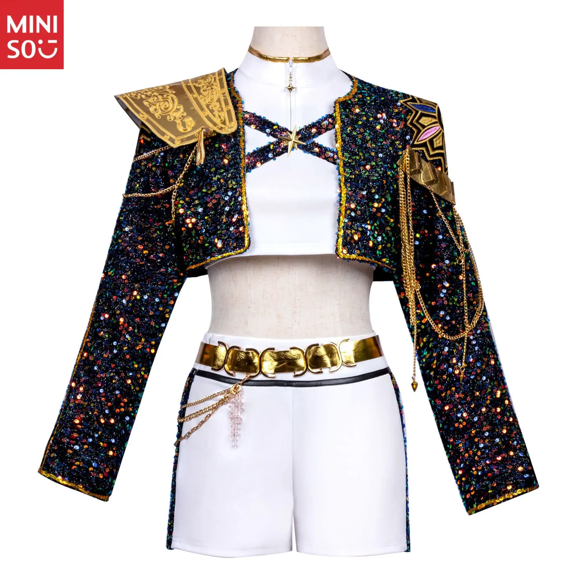 Kostum Cosplay Miniso K/DA Pop Star Akali, Set Lengkap Pakaian League of Legends K-POP untuk Wanita