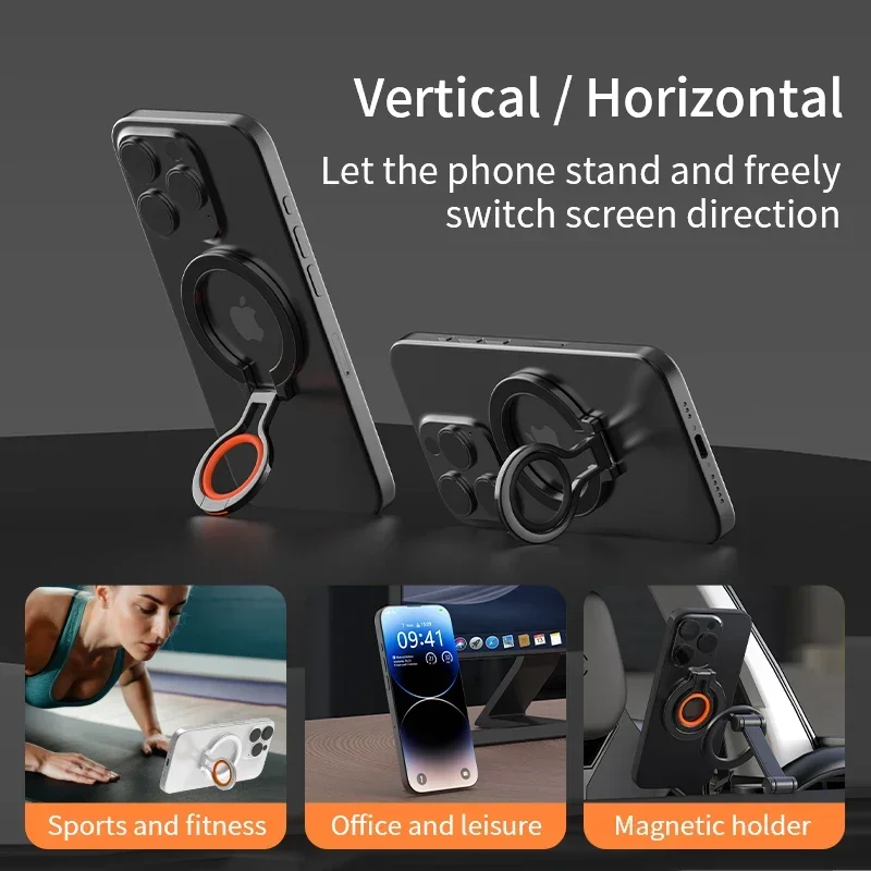 Magnetic Cell Phone Ring Holder Compatible with iPhone 15 13 14 15 Series MagSafe Removable Cell Phone Grip Kickstand