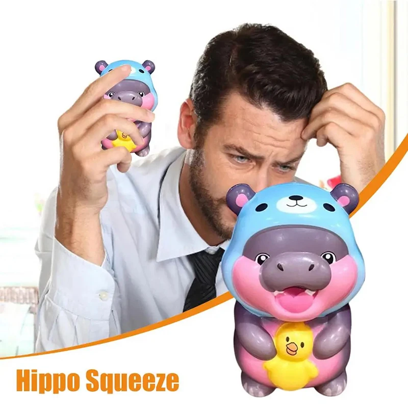 Macio pequeno hipopótamo brinquedos fidget lento subindo bonito squeeze crianças animal presente criativo