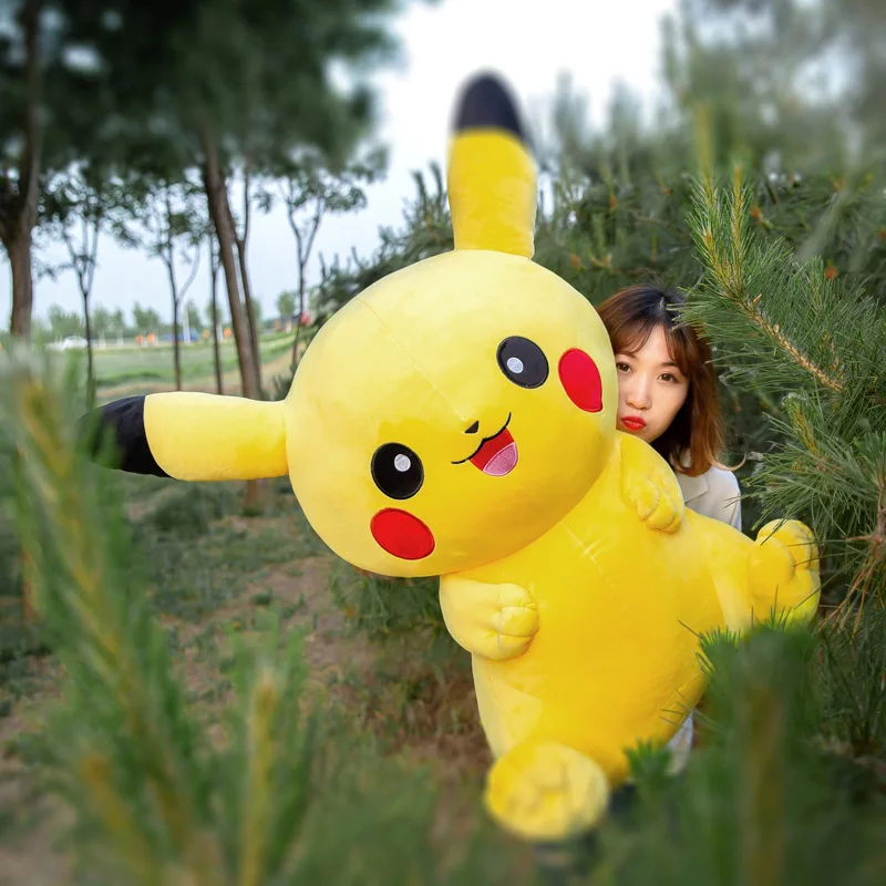 35/45/55/75cm Laugh Pikachu Large Plushies Hot Sale Pokémon Anime Plush Doll Kawaii Soft Pillow Pocket Monster Stuffed Gift Toy