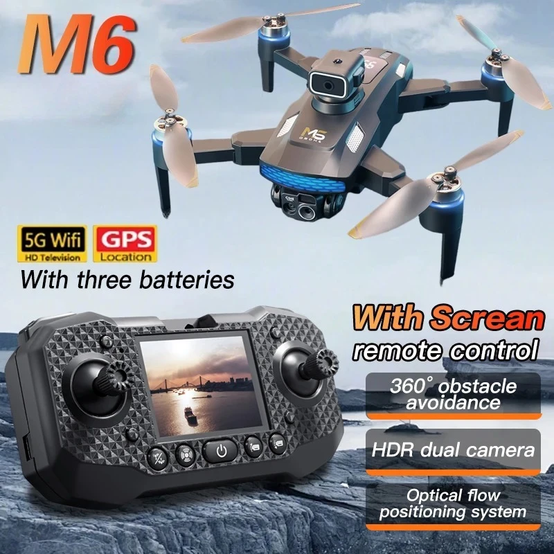 

Original M6 Drone 8K Professional For Xiaomi 4K Camera Drones 5G WIFI FPV Video large screen remote control RC Dron Quadcopter