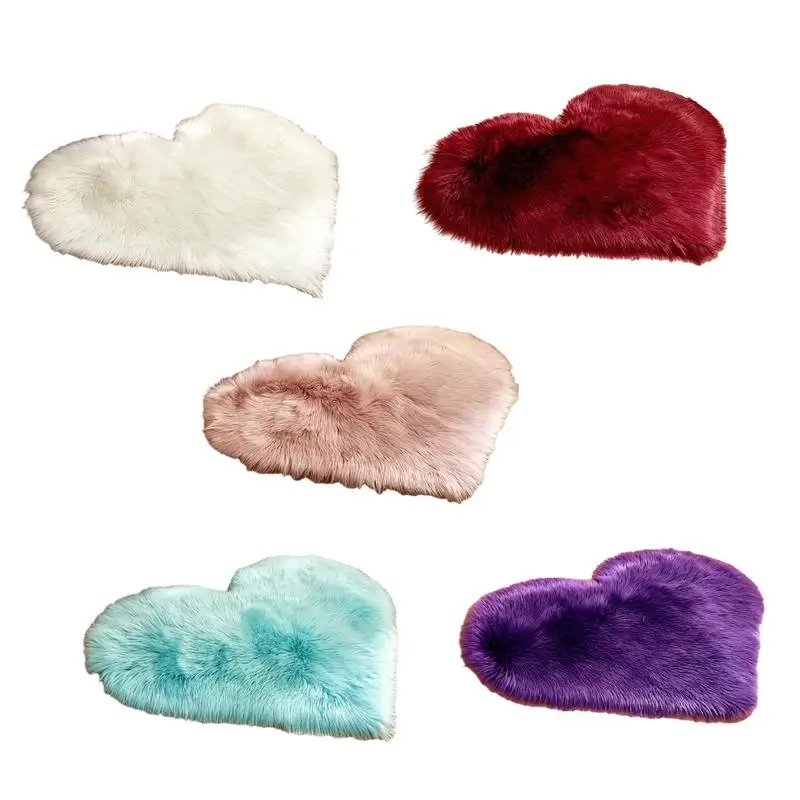 40x50cm Faux Sheepskin Rug imitation wool love plush carpet heart Fluffy Area Rugs Shaggy Fur Mats sofa floor cushion Home decor