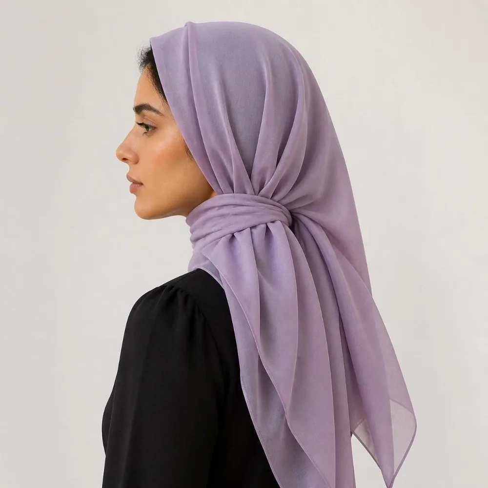 Solid Color Silk Scarves Thin Soft Fabric Lightweight Square Scarves Breathable Satin Texture Headscarves