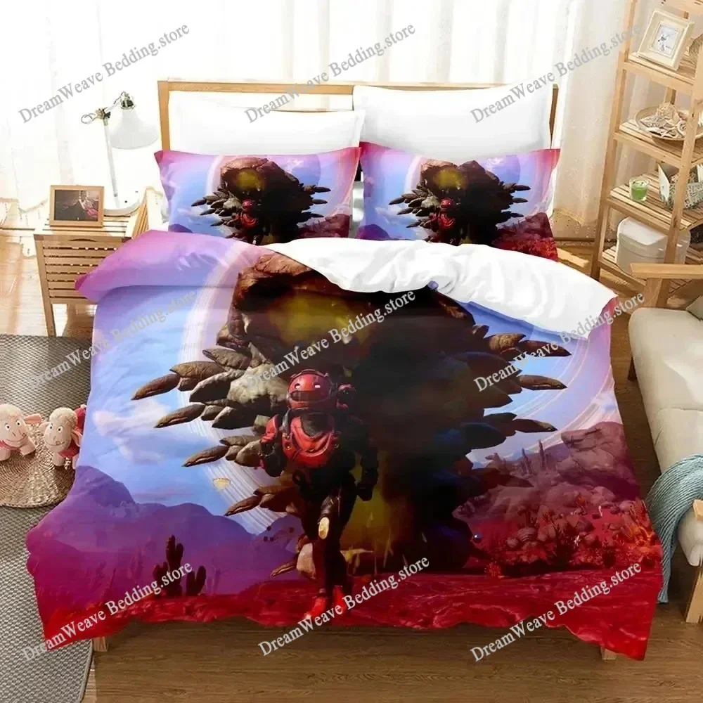 

3D Print Game No Mans Sky Bedding Set Duvet Cover Bed Set Quilt Cover Pillowcase Comforter King Queen Size Boy Adult Bedding Set