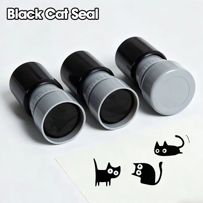 

Cute Cartoon Black Kitten Stamp Lovely Small Black Cat Stamp DIY Scrapbooking Journal Decoration Durable Plastic for Crafts