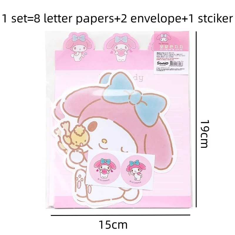 24SET/LOT SANRIO LITTTWINSTS KUROMI MELODY MEMO PAD CUTE ENVELOPE المهرجان رسالة تحية بطاقة MEMO PAD إمدادات المدرسة
