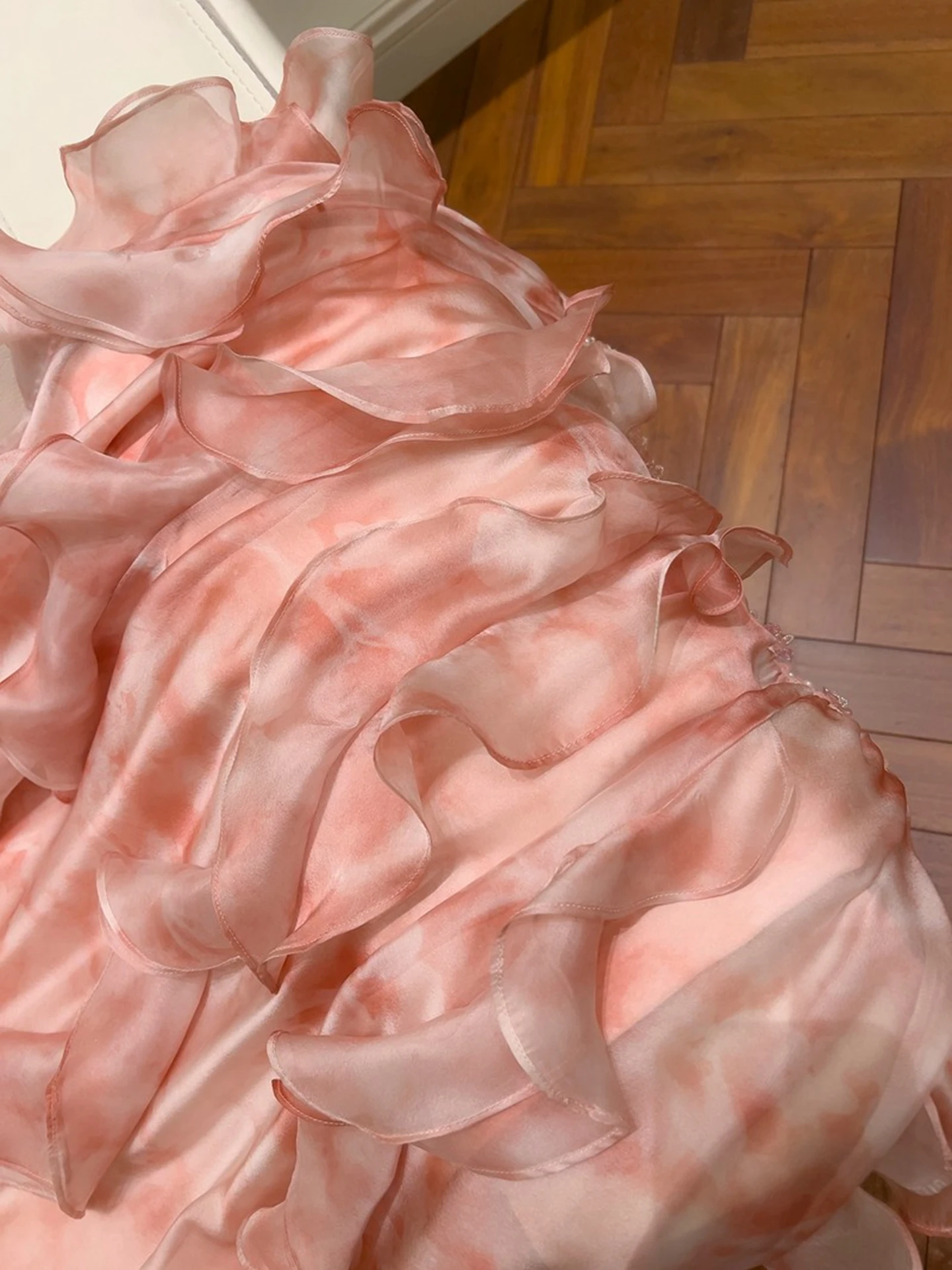 Ele adient Pink Off-oulder Heavy Embroidery Blouse Holiday Dr with Lace Trim High Waist Midi Dr for Women