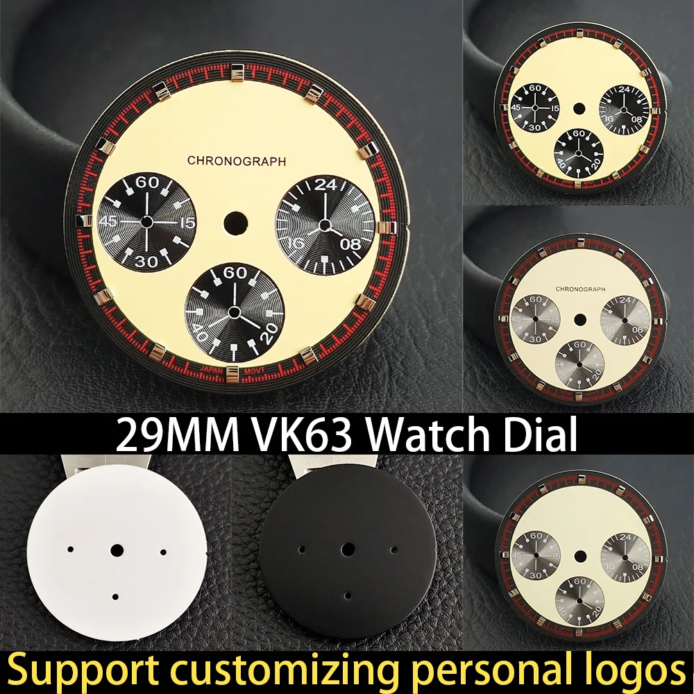 High Quality Watch Dial Fits VK63 Quartz Movements Accessories Diameter 29MM VK63 Dial Watch Parts For Wristwatches