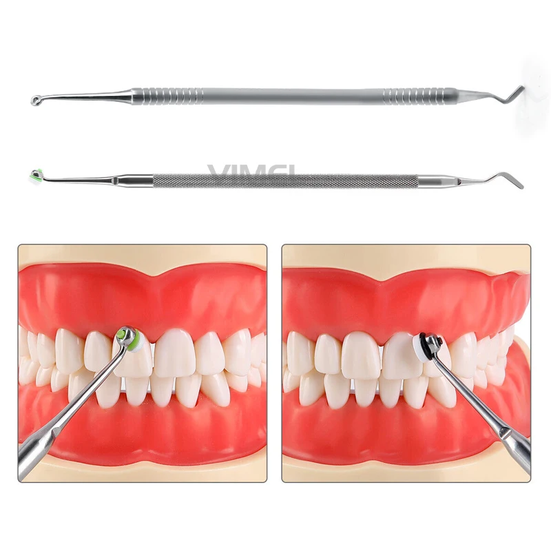 

Dental Composite Light Cure Resin Filling Spatula Mixing Handle+Foam Pads Kit Teeth Whitening Molding Tools