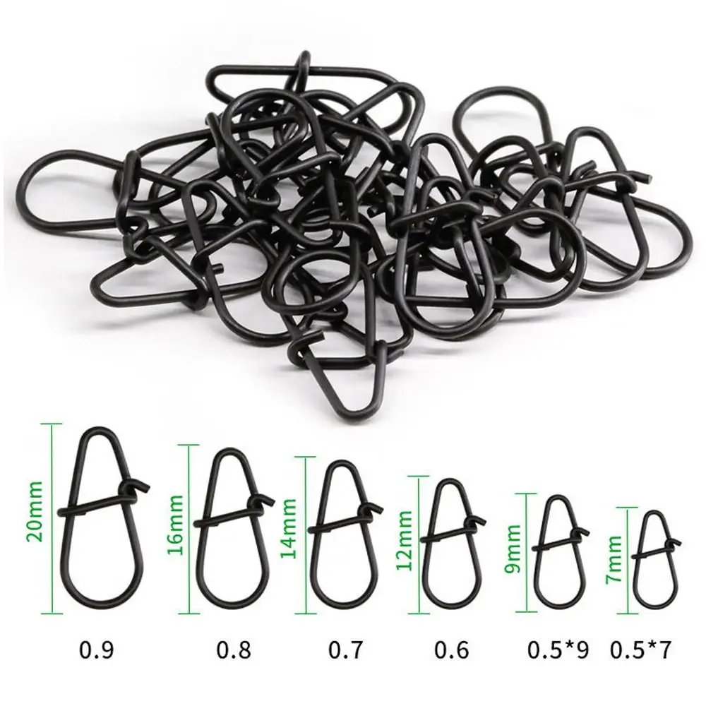 Portátil rápido bloqueio barril giratório, Oval Split Anéis, linha durável Combater conector, Pesca Hanging Snap, Novo, 100pcs