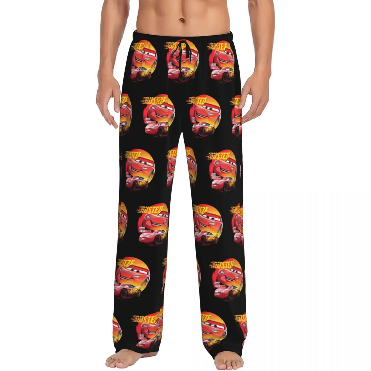 

Custom Lightning McQueen Pajama Pants Men Car Toons Lounge Sleep Drawstring Sleepwear Bottoms with Pockets