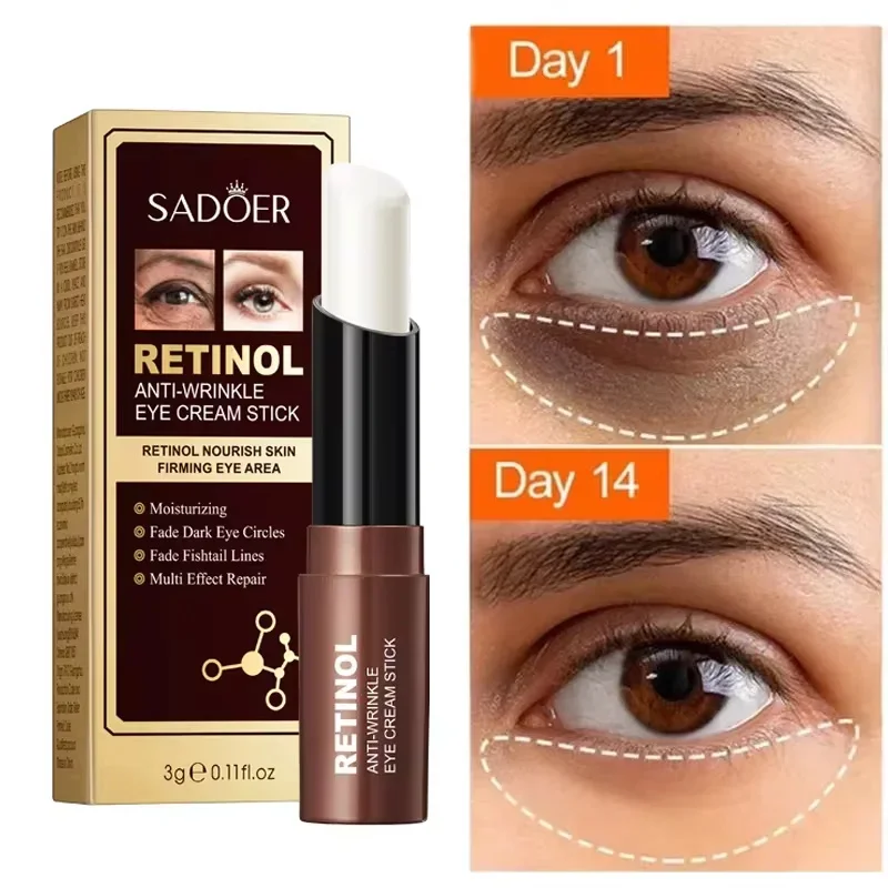 

Instant Dark Circles Removal Cream Retinol Firming Anti-Wrinkle Eye Bags Puffiness Reduces Eye Serum Stick Man Woman Eye Care