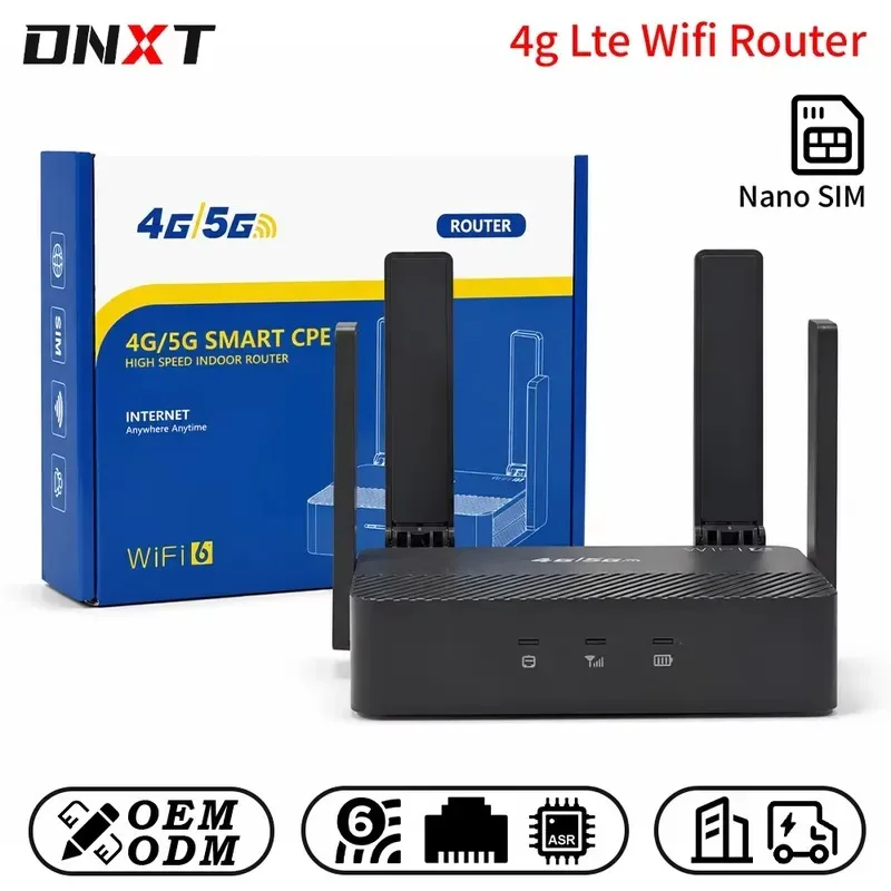 Hot Sale DNXT 4g Lte Wifi Router 2.4GHz Cat4 300Mbps Wifi 6 Router Mini Wifi 4g Router Type-C 3000mAh 4g Cpe Office Use