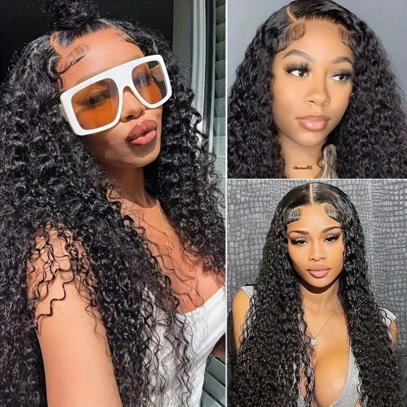 

13x6 Deep Wave Lace Front Wigs Human Hair 15A Raw 250 Density hd Deep Curly Human Hair Lace Frontal Wig for Womenmen