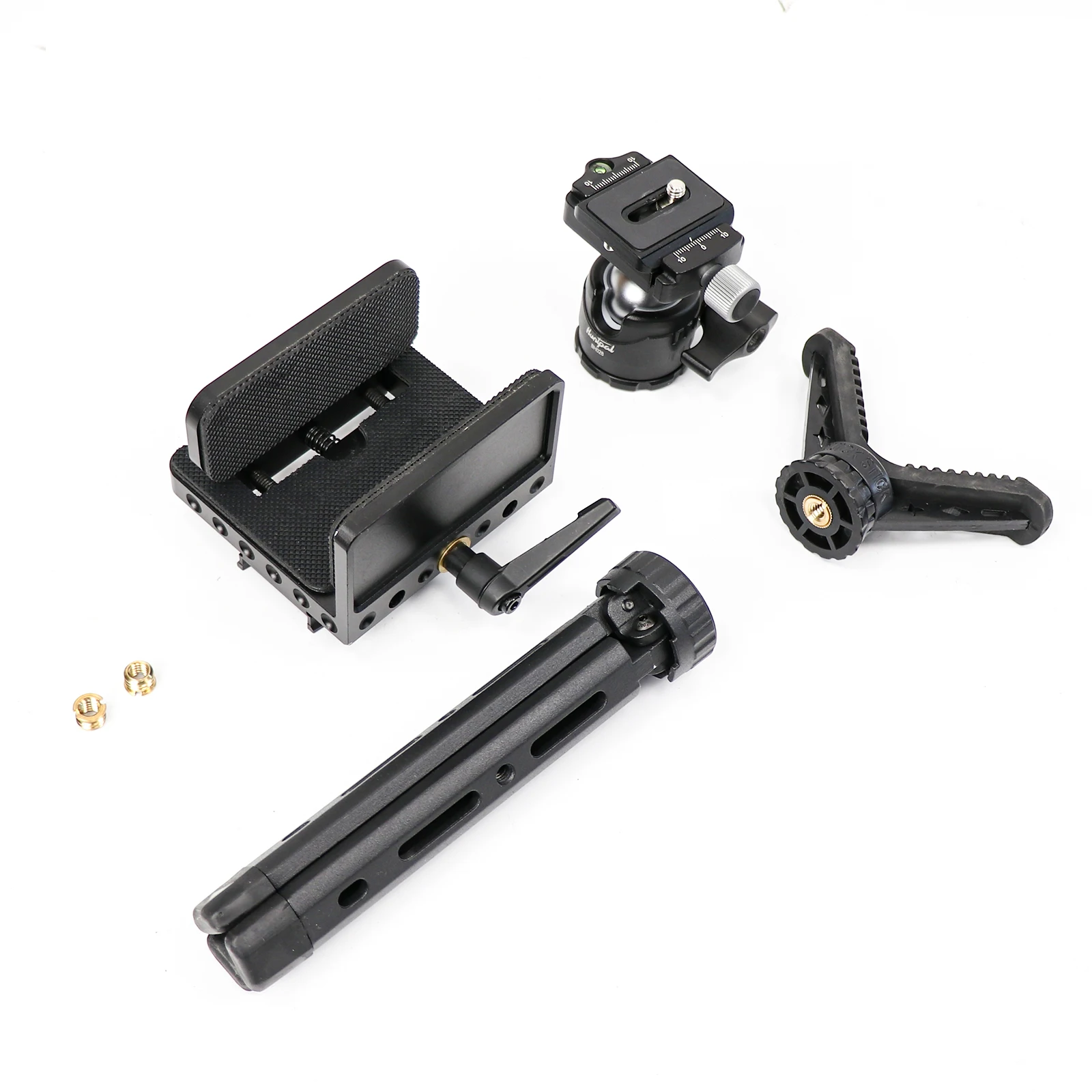 Professional Shooting Rest Mini Hunting Tripod Ball Head V-Yoke Adjustable Height Bench Rest Aluminum Shooting Stick for Outdoor