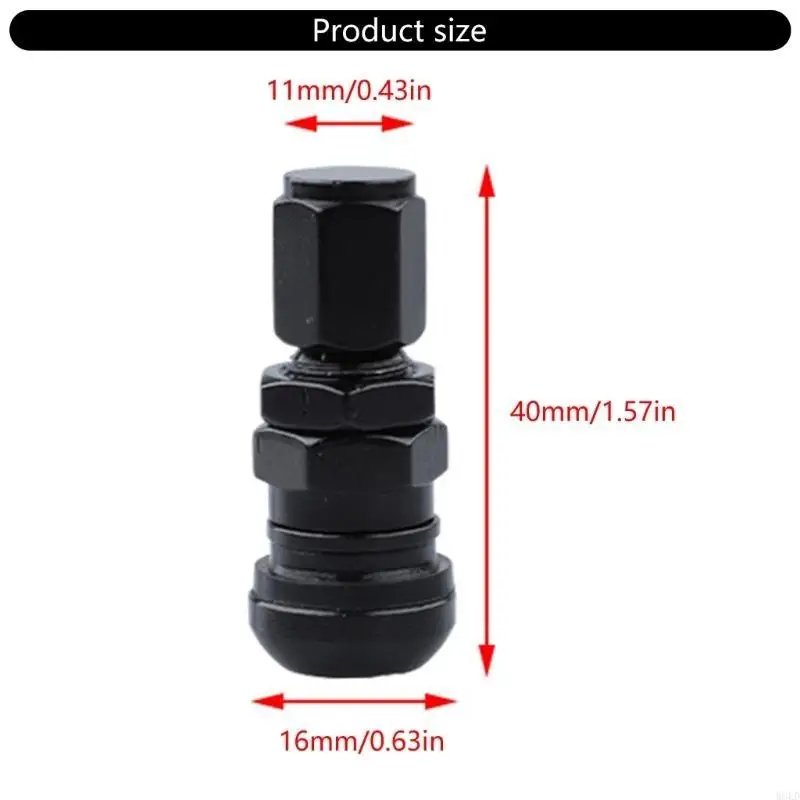 

W8KD Lightweight Car Tire Valves Stems with Dustproof Moisture Protective Caps 4pcs
