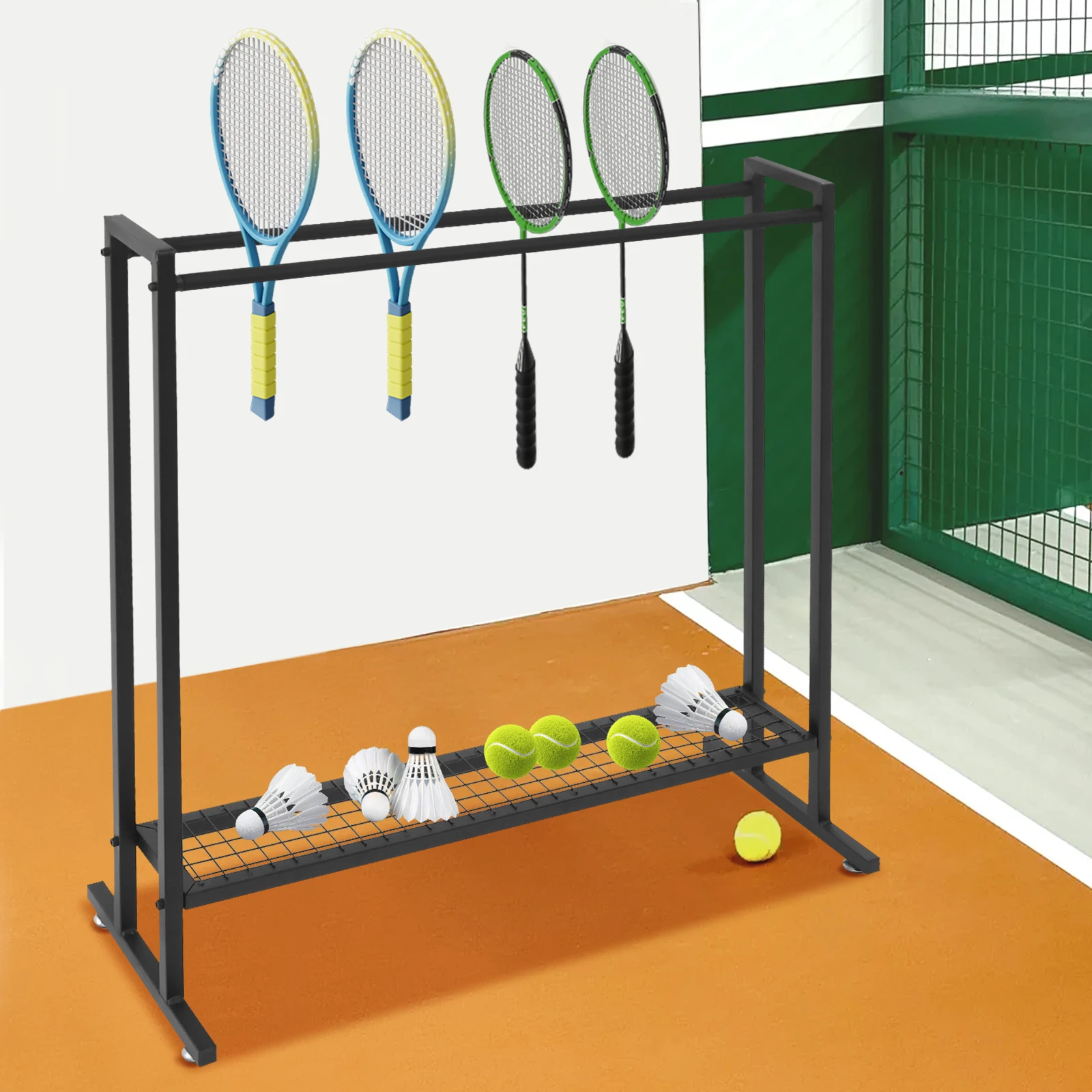 

Держатель теннисной ракетки большой емкости, напольная стойка для хранения ракеток для бадминтона, держатель теннисных ракеток для школьников в детской кортке