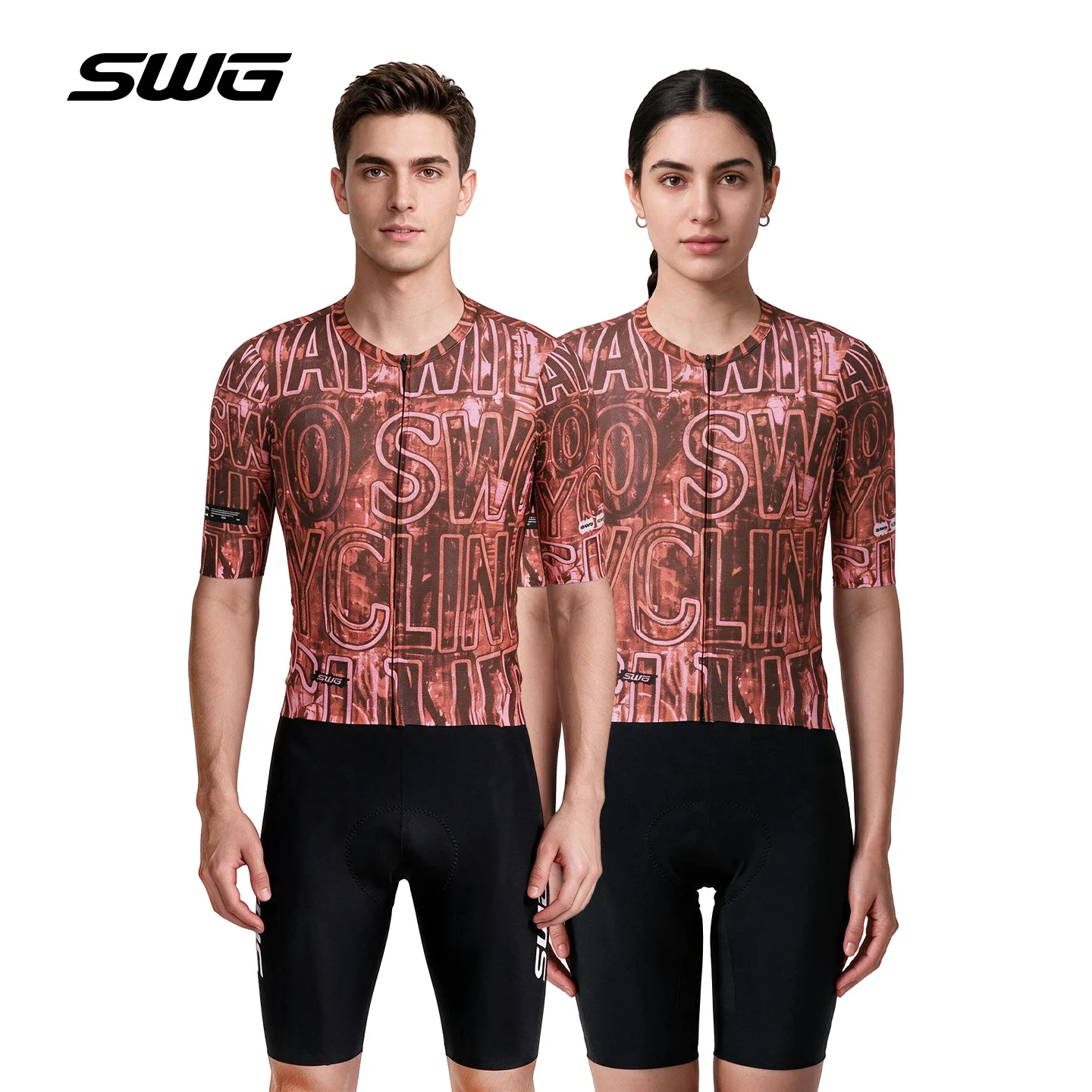 SWG Men Women Cycling Jersey Breathable Quick Dry Bike Shirts YKK Zipper Short Sleeve Bicycle Tops MTB Ridding Bike Clothing