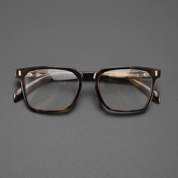 High quality retro frames ultra-light fashion tortoisesbill square frame niche literary leisure optical color-changing glasses