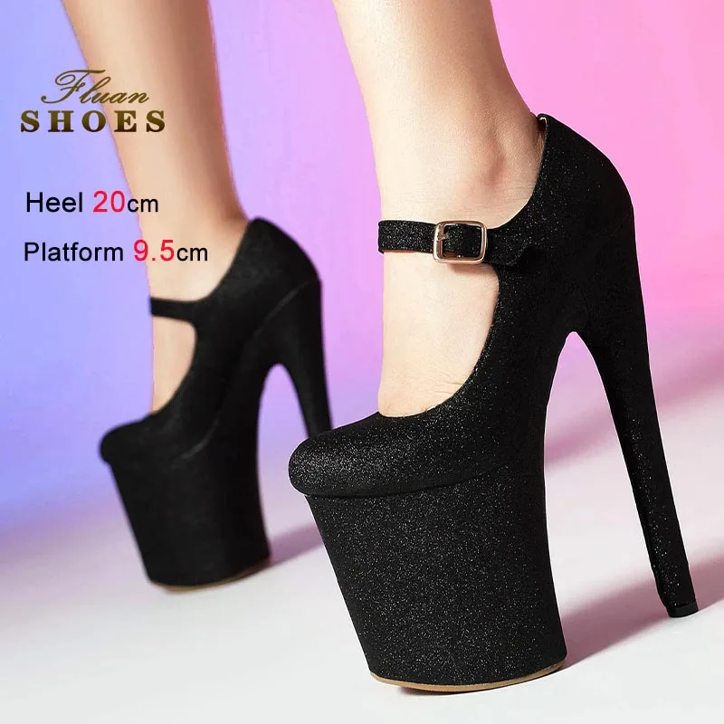 

Элегантные женские туфли на высоком каблуке 2026 для свадеб и банкетов, модные туфли с пайетками для ночного клуба, супервысокие каблуки для танцев на пилоне, женские туфли-лодочки CD