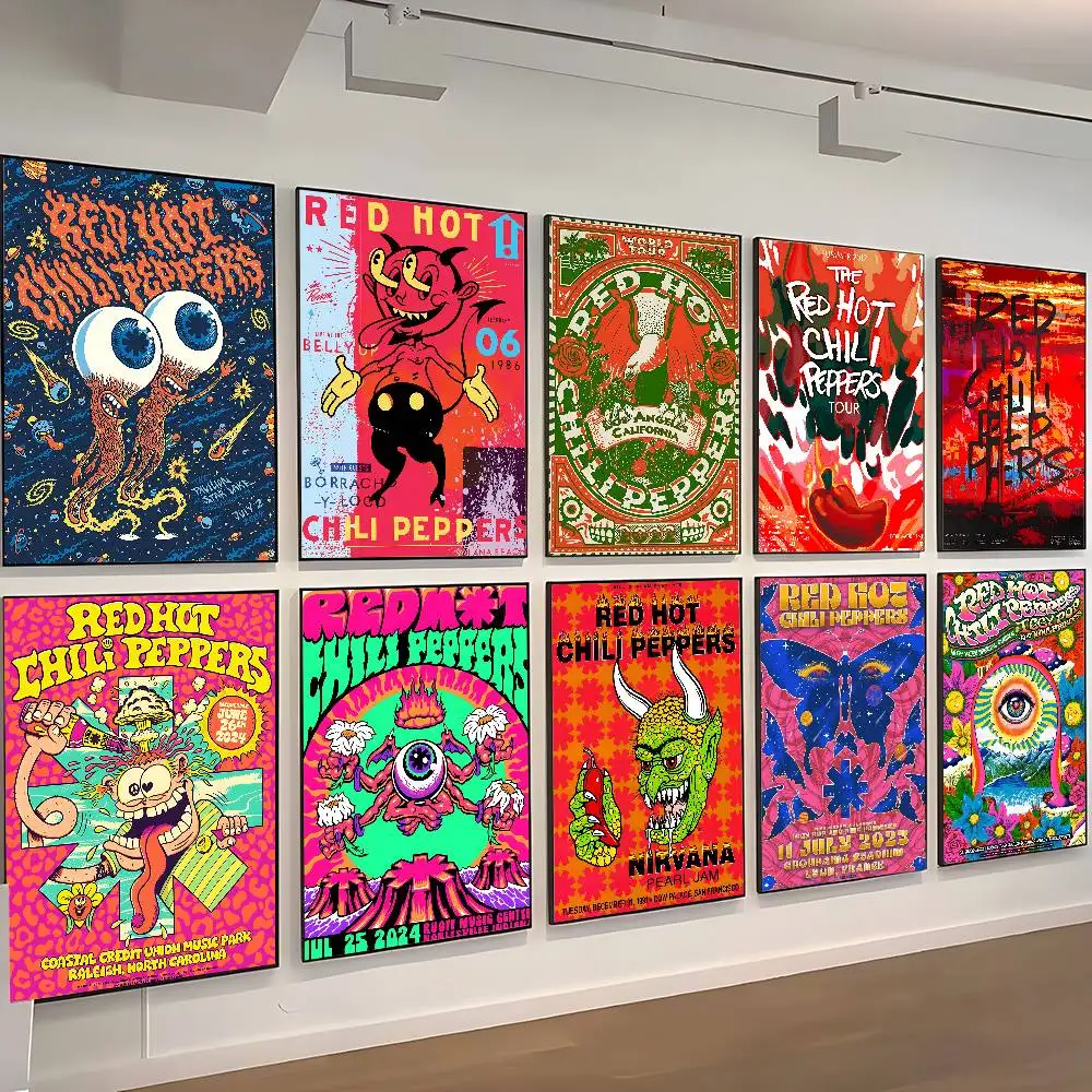 Image of Rock Band Red Hot Chili Peppers Poster Druck A5 A4 A3 A2 Wandkunst Dekor für Zimmer Büro Geschenk für Fans
