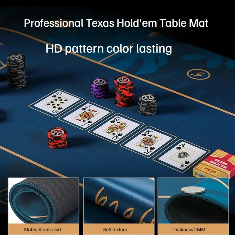 120x60cm Texas Poker Multi-pattern Game Table Mat Casino Square Rubber Mat Party Entertainment Accessories