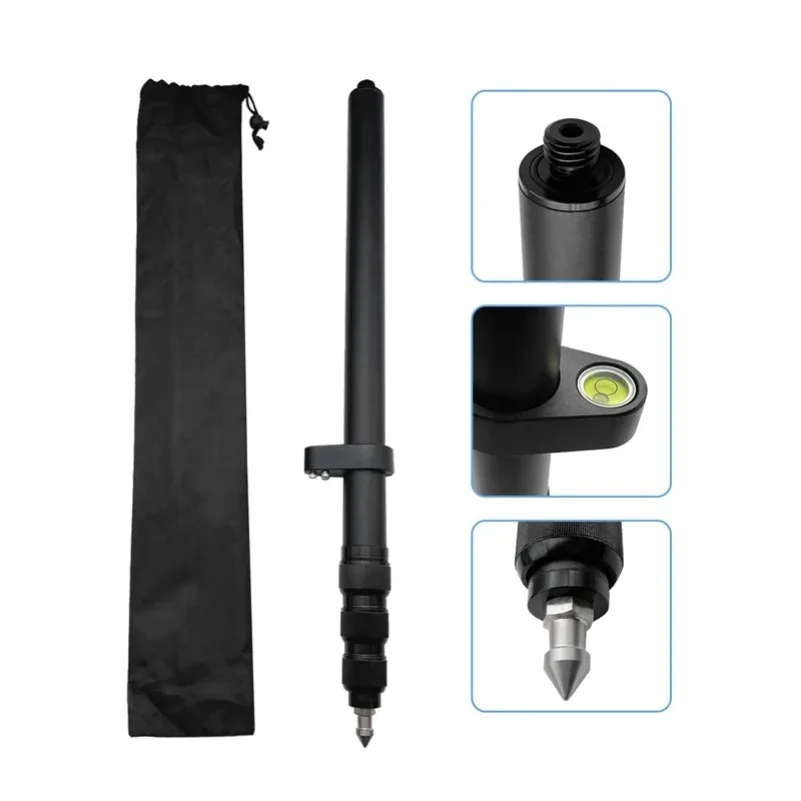 FOR  GPS Prism52 to 150cm Telescopic Centering Pole Portable RTK GPS Surveying Rod Aluminum Alloy Light Weight