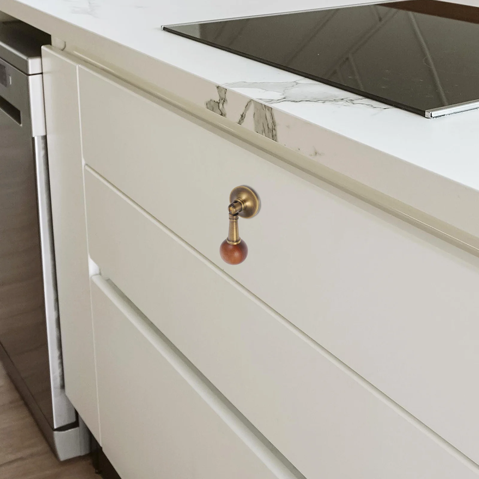 

1pcs Wooden Ball Cabinet Handle Vintage Drawer Pull Knob For Kitchen Bathroom Wardrobe Furniture Decorative Hardware