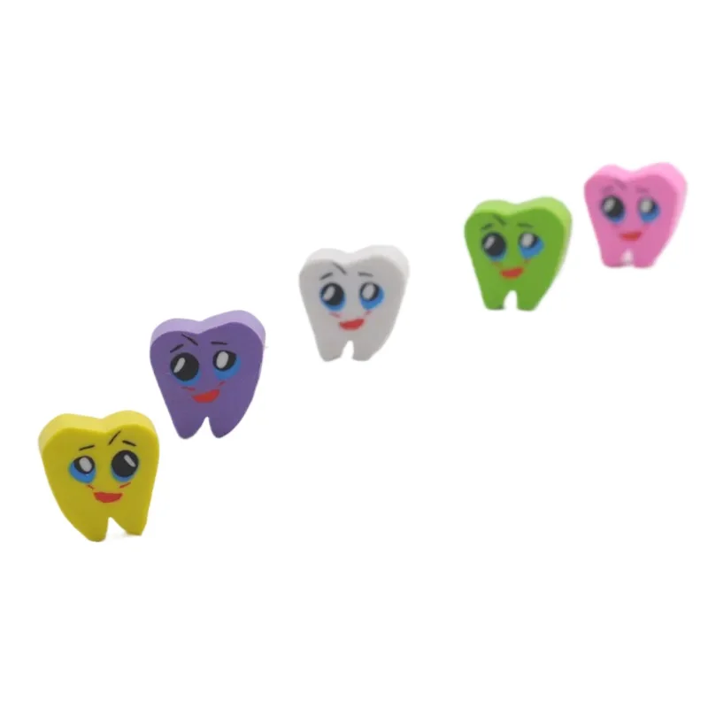 Cute Oral Gift Dentist School Gift 50pcs/Bag Tooth Shaped Rubber Erasers Lovely For Dental Gift