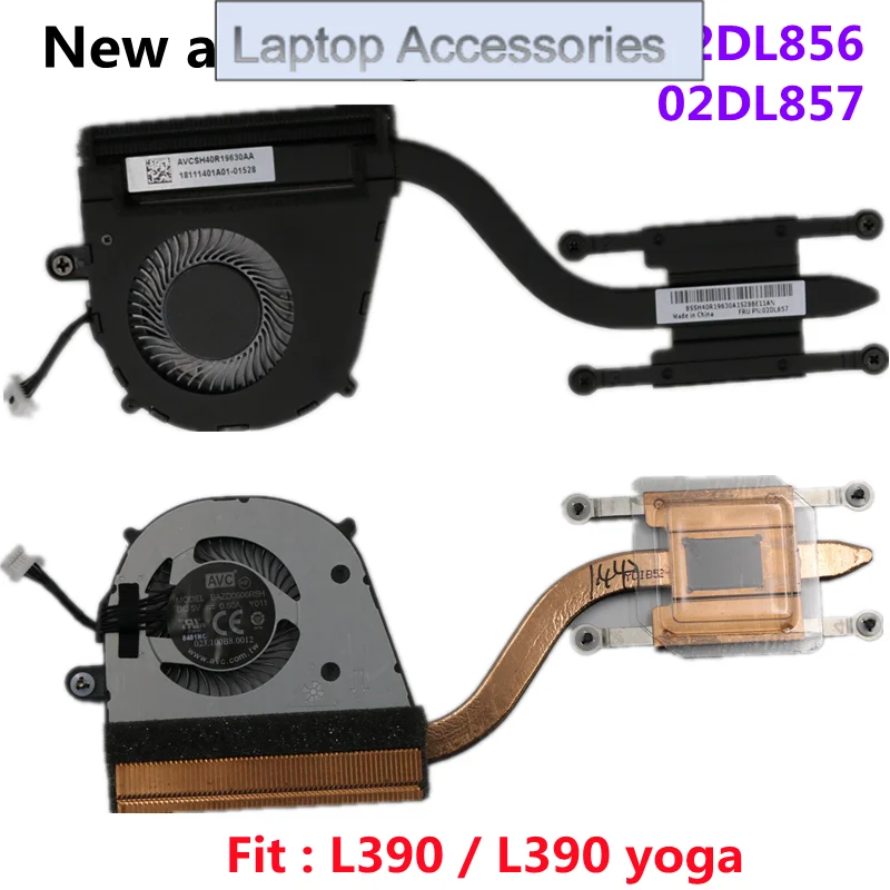 

New Original CPU Cooling Fan Heatsink Radiator Cooler For Lenovo Thinkpad L390 L390 YOGA Laptop FRU 02DL856 02DL857