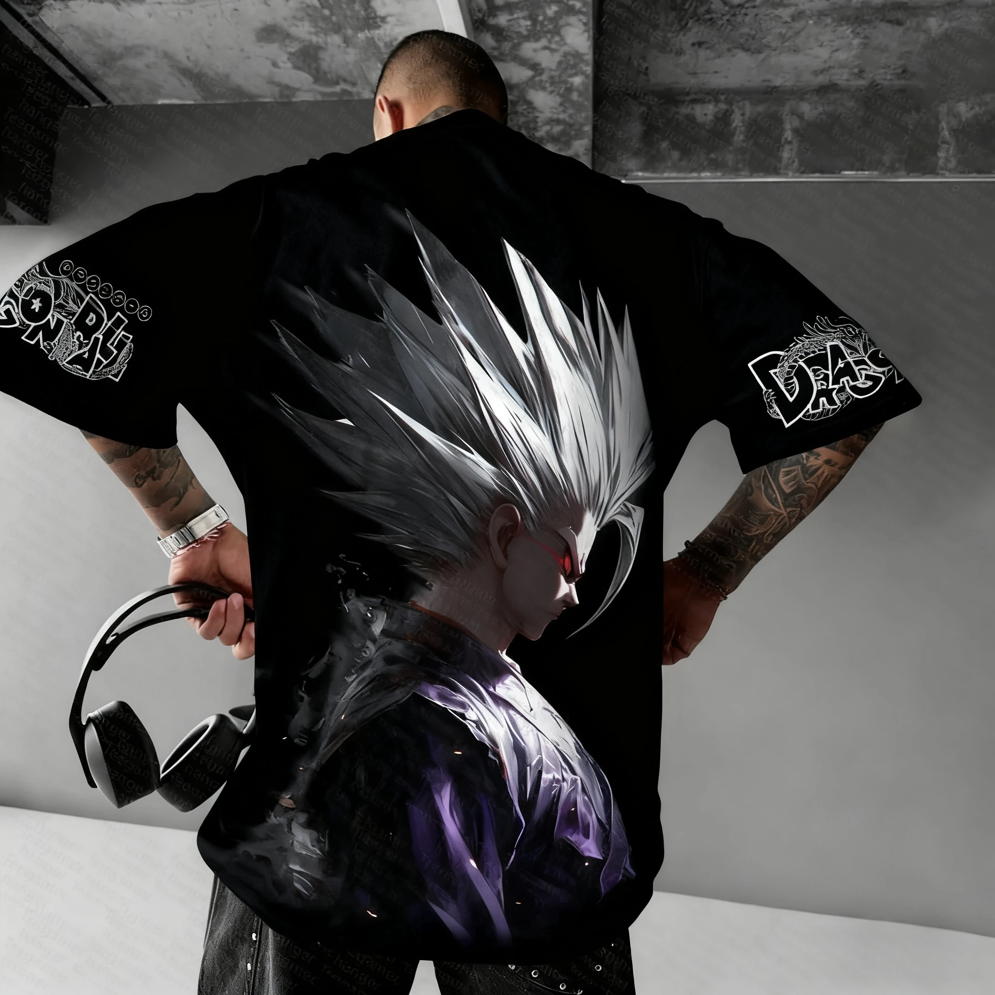 Dragon Ball Animation Wukong bedrucktes Baumwoll-Kurzarm-loses, sportliches, modisches Sommer-Rundhals-T-Shirt für Herren und Damen